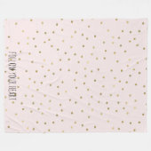 Roze Blush Gold Sparkle Confetti, speciaal aangepa Fleece Deken (Voorkant (Horizontaal))