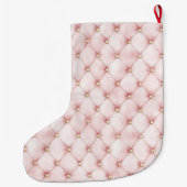  Roze Blush Gold Tufts Kerst Grote Kerstsok (Achterkant)