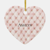 Roze Blush Gold Tufts Kerstmis Keramisch Ornament (Voorkant)