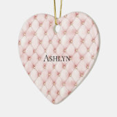 Roze Blush Gold Tufts Kerstmis Keramisch Ornament (Links)