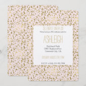 Roze Blush Goud Dier Print verjaardag Kaart (Voorkant / Achterkant)