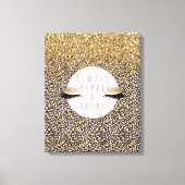 Roze Blush Goud Luipaard Print Glitzy Ogen (Voorkant)