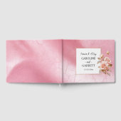 Roze Blush Goud Rozen Faux Leather Bruiloft Gastenboek (Volledig)