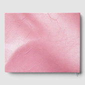 Roze Blush Goud Rozen Faux Leather Bruiloft Gastenboek (Achterkant)