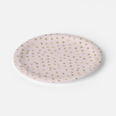 Roze Blush Gouden Harten Papieren Bordje (Gekanteld)