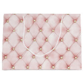 Roze Blush Gouden Pluimen Bruidsfeest Groot Cadeauzakje (Voorkant)