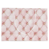 Roze Blush Gouden Pluimen Bruidsfeest Groot Cadeauzakje (Achterkant)