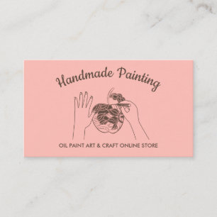 Roze Blush Handgemaakte Hobby Schilder Schets Visitekaartje