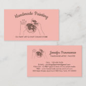 Roze Blush Handmade Hobby Painter Schets Visitekaartje (Voorkant / Achterkant)