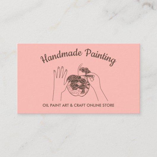 Roze Blush Handmade Hobby Painter Schets Visitekaartje (Voorkant)