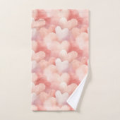 roze blush harten bad handdoek (Handdoek)