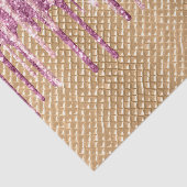 Roze Blush Ice Cream Cone Glitter Druppels Tissuepapier (Detail)