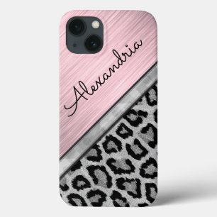 Roze Blush Illumined Leopard Print iPhone 13 Hoesje