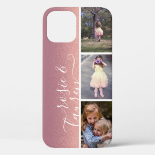  Roze Blush Kinderen Foto Collage Sjabloon iPhone 12 Hoesje