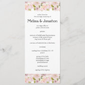 Roze Blush Magnolia Bloemen Huwelijk Programma (Voorkant)