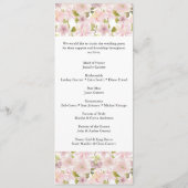 Roze Blush Magnolia Bloemen Huwelijk Programma (Achterkant)