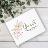 Roze Blush Magnolia Floral Wedding Gastenboek