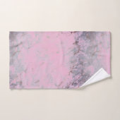 Roze Blush Marble Glittery Leopard gepersonaliseer Bad Handdoek (Handdoek)