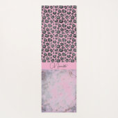 Roze Blush Marmer Glitterij Leopard Namaste Yogamat (Achterkant)