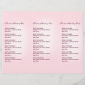 Roze Blush Menu & Prijzen (Achterkant)