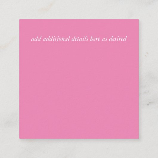 Roze Blush Mint Trouwdetails Enclosure Kaarten (Achterkant)