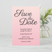 Roze Blush Ombre Save The Date (Staand voorkant)
