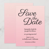 Roze Blush Ombre Save The Date (Voorkant / Achterkant)