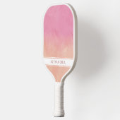 Roze Blush Peach Stijlvol Dromerig Abstract Chique Pickleball Paddle (Links)