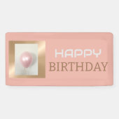 Roze Blush Pearlescent Verjaardagsbanner Spandoek (Horizontaal)