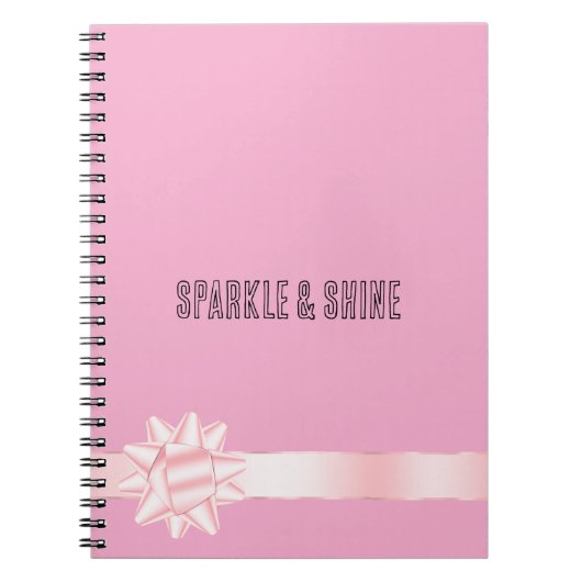 Roze Blush Ribbon Bow Notitieboek (Voorkant)