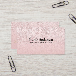Roze Blush Roze Goud Glitter Marmer Glam Beauty Visitekaartje