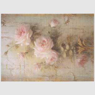 Roze Blush Rozen Oude Decoupage van de Brief Tissuepapier