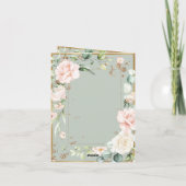 Roze Blush Sage Waterverf Romantic Floral Wedding (Achterkant)