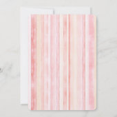 Roze Blush Stripes Macaroon Roos Bloemen Verjaarda Kaart (Achterkant)