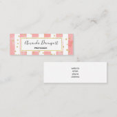 Roze Blush Stripes met Faux Gold Confetti Mini Visitekaartje (Voorkant / Achterkant)