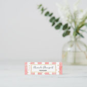 Roze Blush Stripes met Faux Gold Confetti Mini Visitekaartje (Staand voorkant)