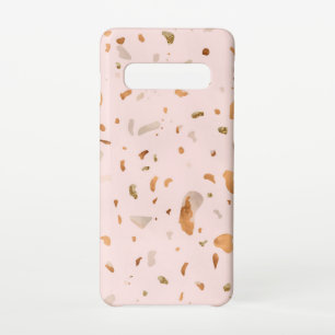 Roze Blush Terrazzo met gouden kopervlekken Samsung Galaxy S10 Hoesje