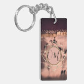 Roze Blush Tie Dye OM Lotus Sleutelhanger (Voorkant Links)