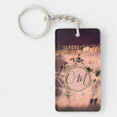 Roze Blush Tie Dye OM Lotus Sleutelhanger (Voorkant)