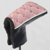 Roze blush Tufted Satin Elegant Golfheadcover (3/4 voorkant)