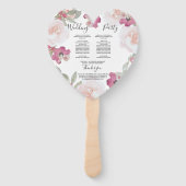 Roze Blush Waterverf Bloem Bruiloftsprogramma   Handwaaier (Achterkant)