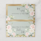 Roze Blush Waterverf Elegant Script Green (Buitenkant ongevouwen)