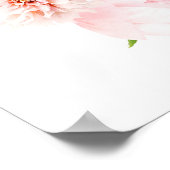 Roze Blush Waterverf Peony Wedding Seating Chart Poster (Hoek)