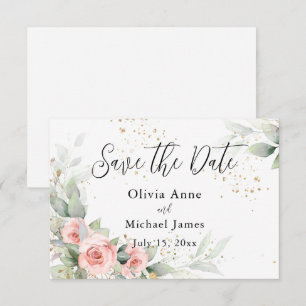 Roze Blush Waterverfrozen Opslagdatum Save The Date