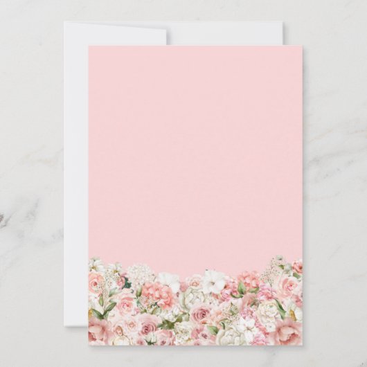 Roze Blush White Flowers Elegant Quinceañera Kaart (Achterkant)