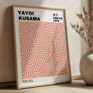 Roze Blush Yayoi Kusama Retro Tentoonstelling Poster