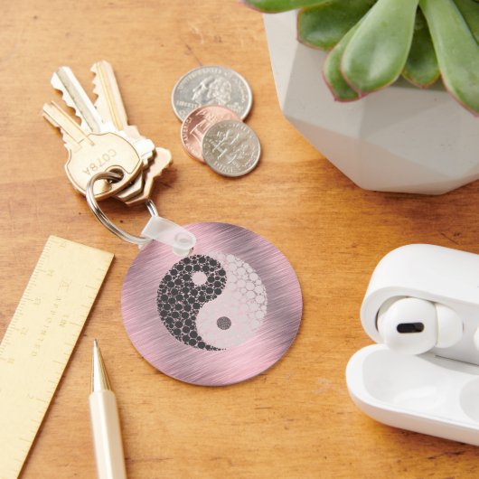 Roze Blush Yin Yang Sleutelhanger (Bureau)