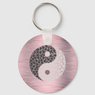Roze Blush Yin Yang Sleutelhanger