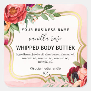 Roze body boter etiketten