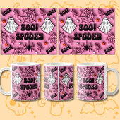 Roze Boe! Spooky 3D Effect Spider Web Ghost Koffiemok